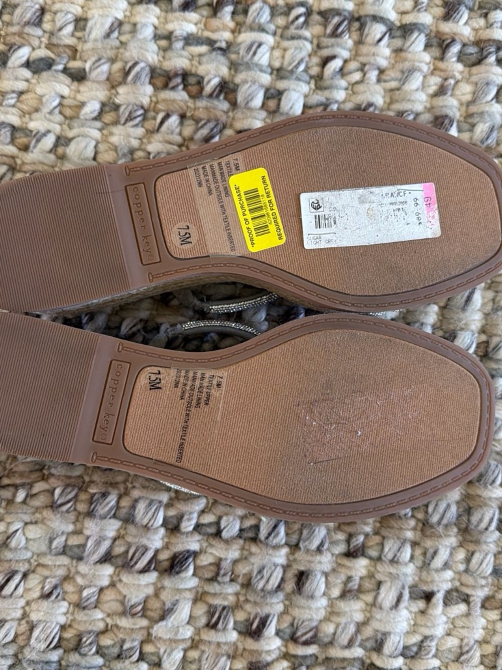 Copper Key Silver Rhinestone Strappy Slide Sandals - Picture 2 of 5